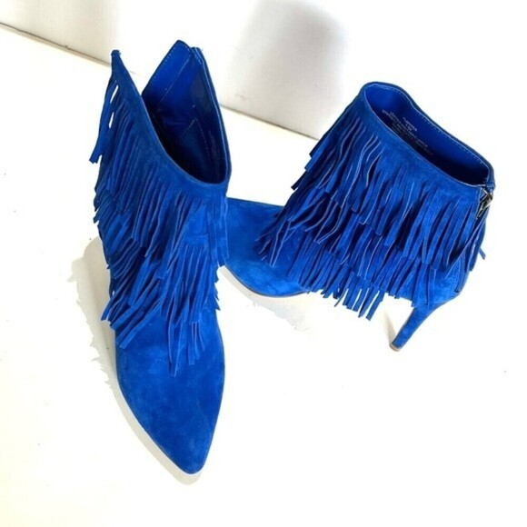 Steve Madden Flapper Fringe Blue Ankle Boot 7.5M - Picture 11 of 11